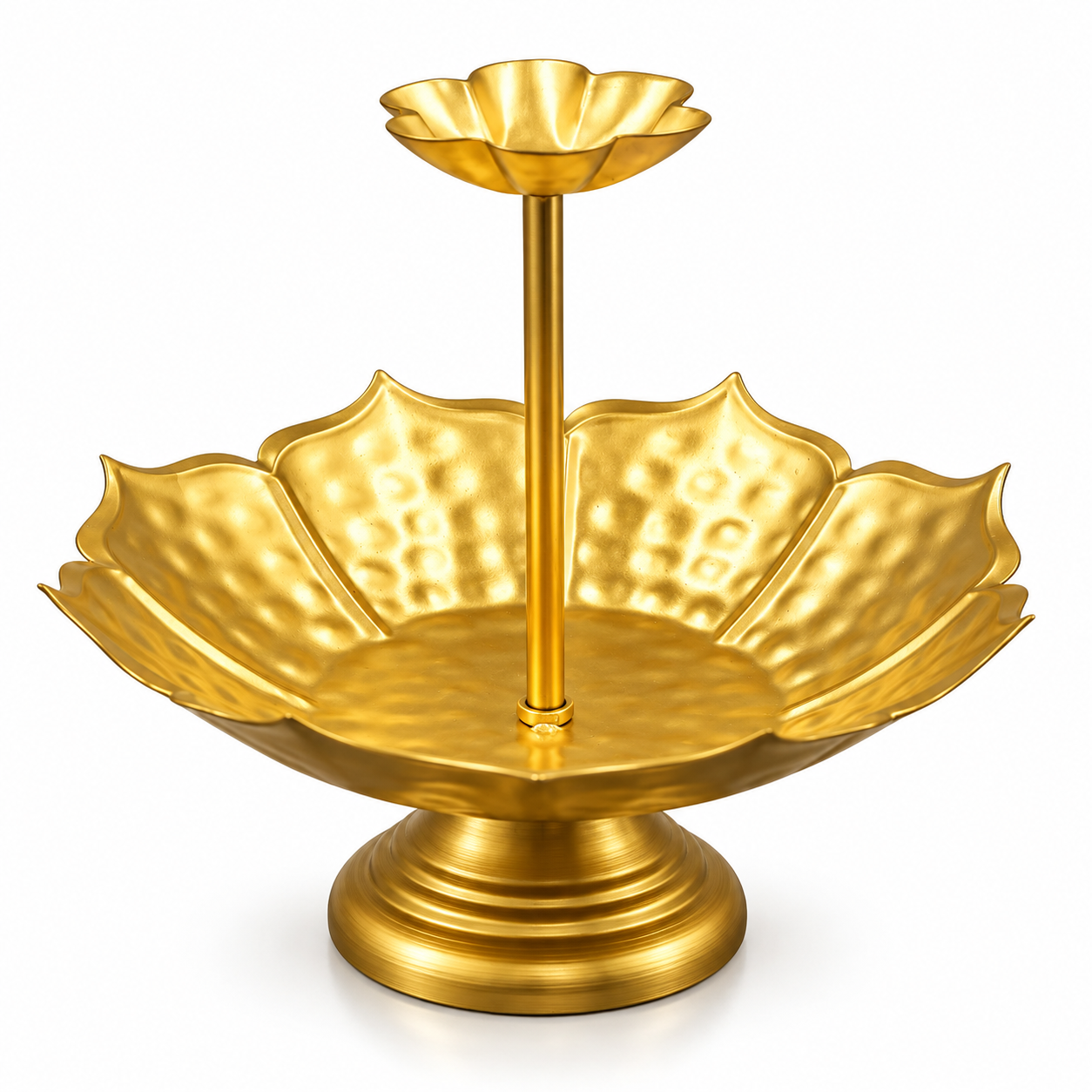 Decorative brass coated urli bowl stand