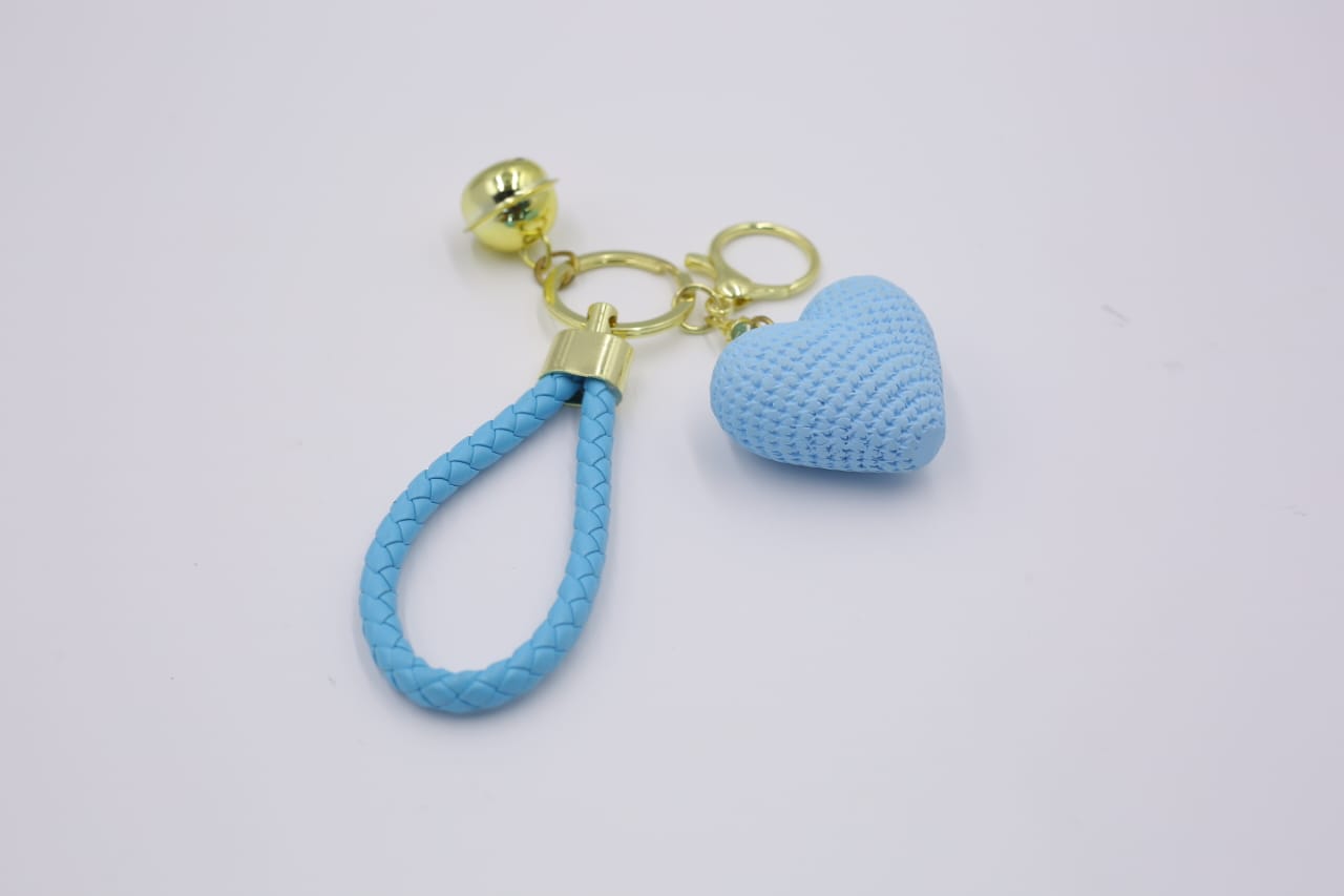Fancy 3D heart keychain with rope thumb 2