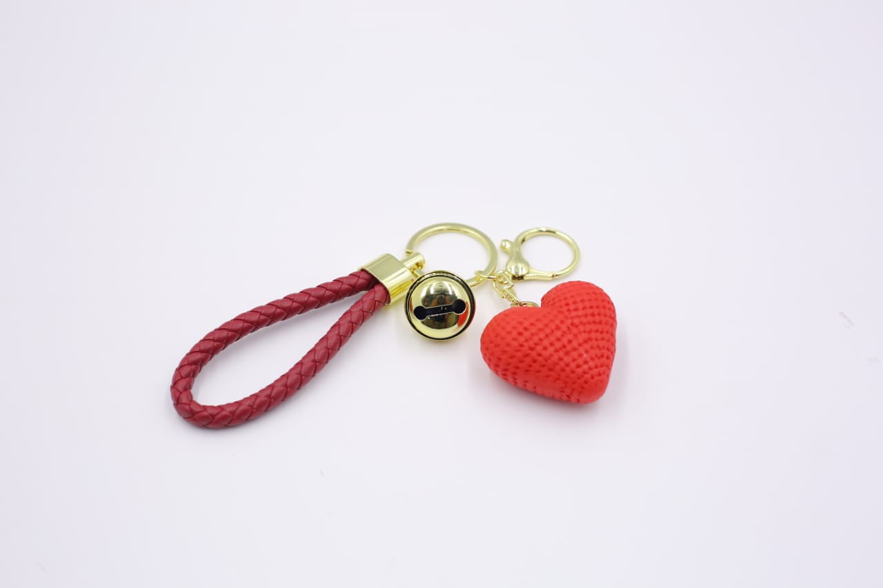 Fancy 3D heart keychain with rope thumb 4