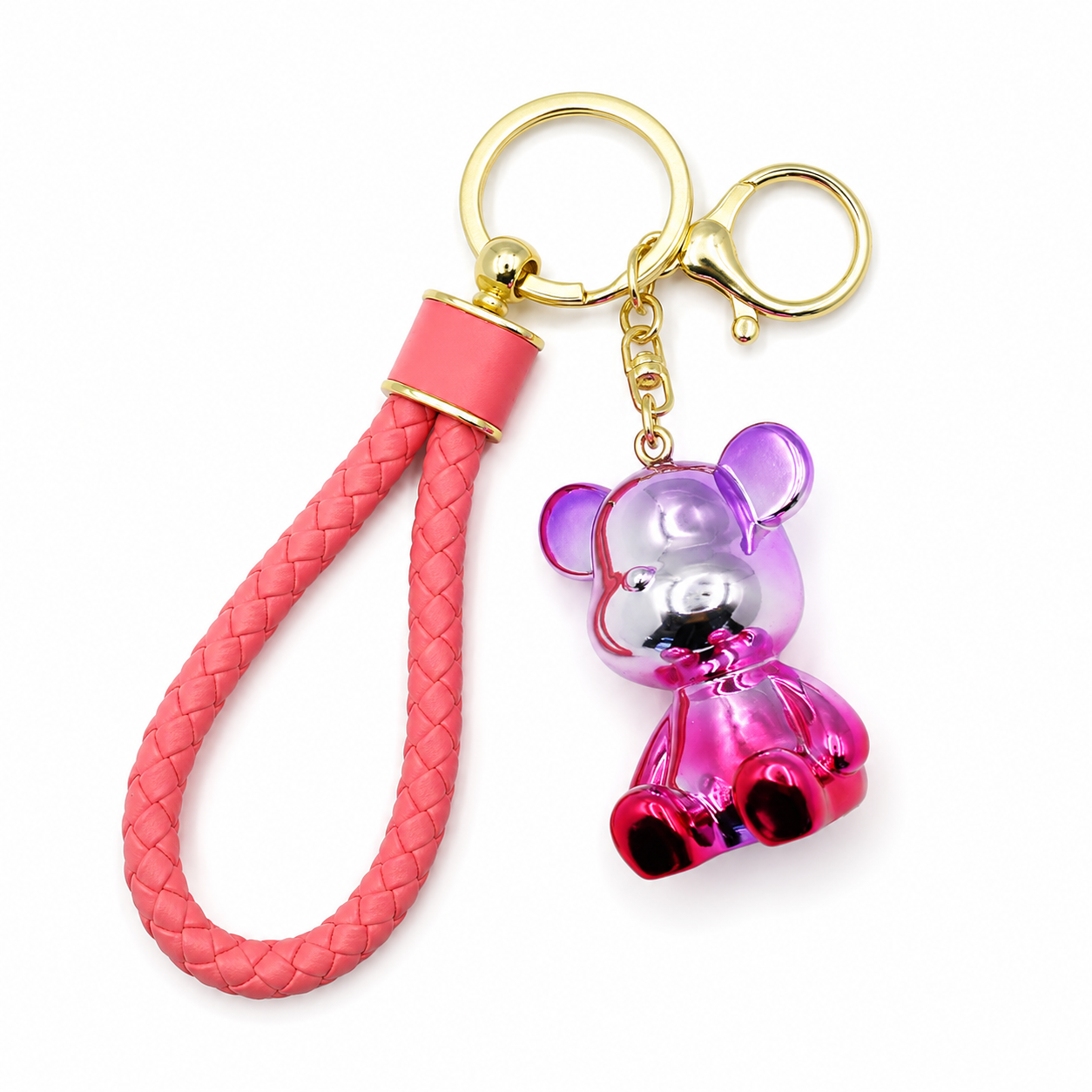Fancy teddy keychain with rope